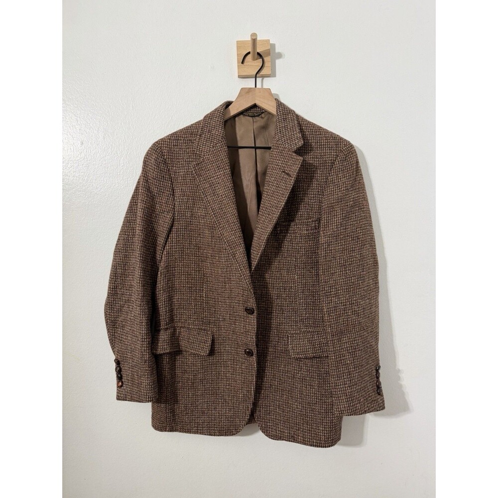 GANT Harris Tweed Mens Irish Wool Blazer Brown Sport Coat USA McAlpins Old Money